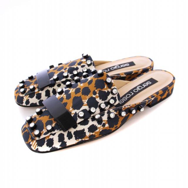 中古】セルジオロッシ Sergio rossi SR1 ミュール サンダル ビジュー