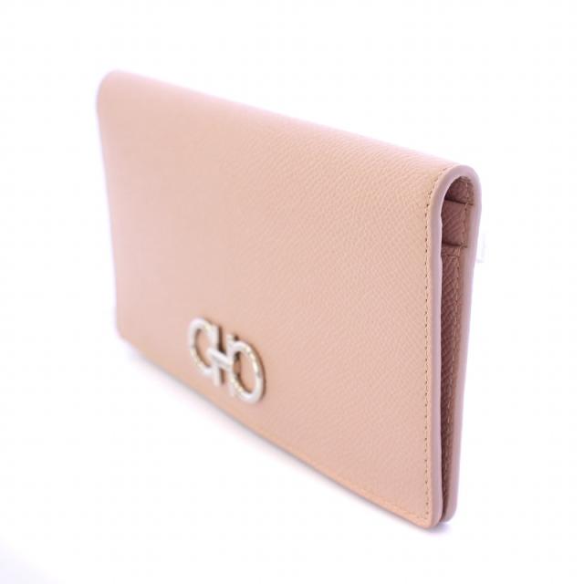 【中古】サルヴァトーレフェラガモ ガンチーニ 長財布 ロングウォレット 二つ折り レザー ロゴ 装飾 ピンク 22D779 中古】サルヴァトーレフェラガモ ガンチーニ 長財布 ロングウォレット