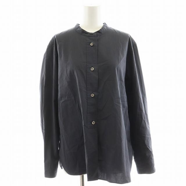 【中古】マーガレットハウエル MARGARET HOWELL 23AW シャツ ブラウス 長袖 バンドカラー コットン 3 グレー
