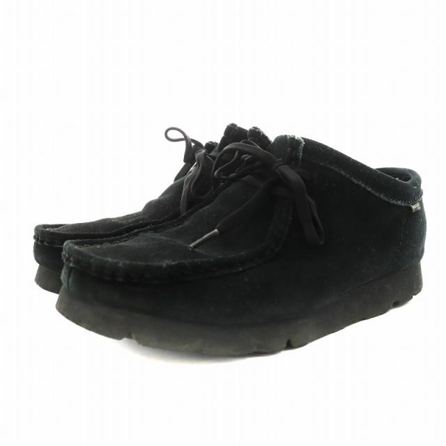 【中古】クラークス clarks ワラビー ゴアテックス Wallabee GTX モカシン スエード US9 黒 ブラック /AN7 ●D メンズ