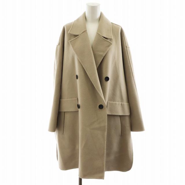 ebure スーパー 120′s ダブルビーバー ノーカラーロングコート ebure