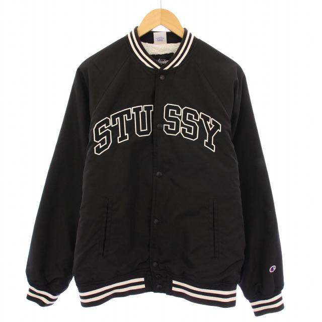 中古】チャンピオン CHAMPION STUSSY スタジャン ブルゾン ジャケット