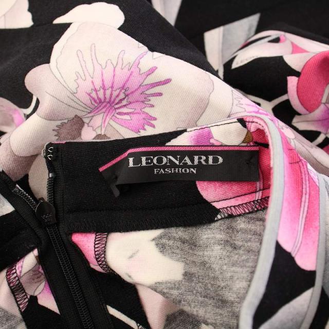 Leonard】 花柄長袖ワンピース ピンク LEONARD FASHION 花柄長袖