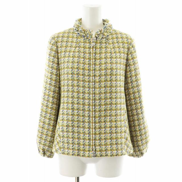 M'S GRACY ツイード ノーカラージャケット 38 ファンシー