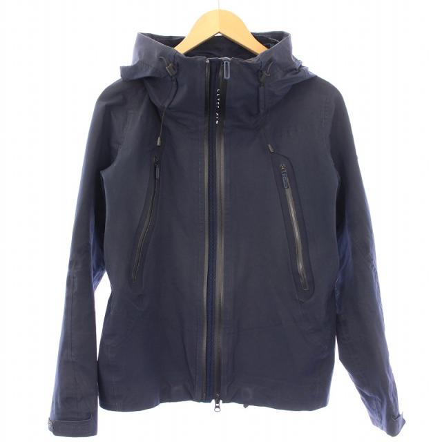 【中古】デサント DESCENTE ACTIVE SHELL JACKET アクティブシェルジャケット アウター フード ジップアップ S 紺