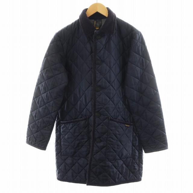 【中古】ラベンハム LAVENHAM キルティングコート 中綿 アウター S 紺 ネイビー /AN49 メンズ