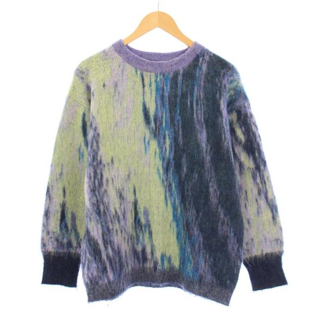 【中古】シングスザットマター ディメンションモヘヤニット セーター 長袖 クルーネック ウール混 マルチカラー