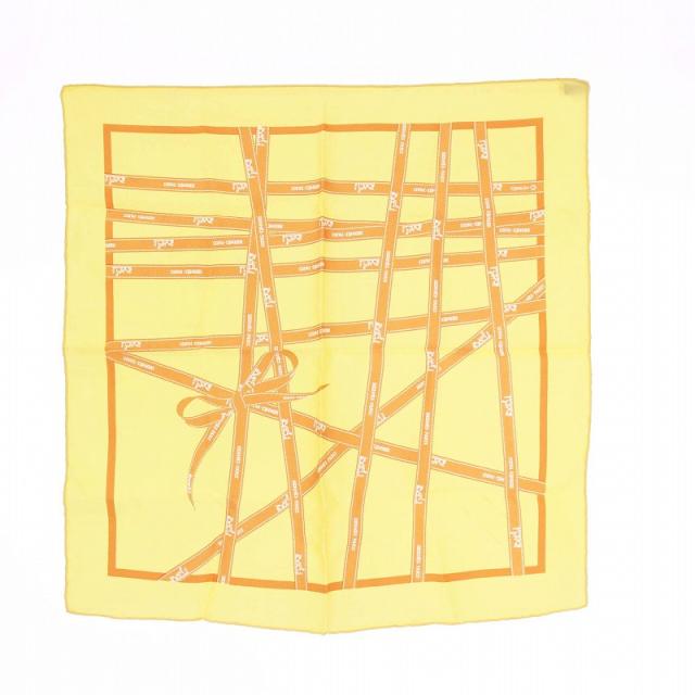【中古】エルメス HERMES カレ45 Bolduc ボアルディック スカーフ ハンカチ シルク 黄色 /KH ■OH レディース