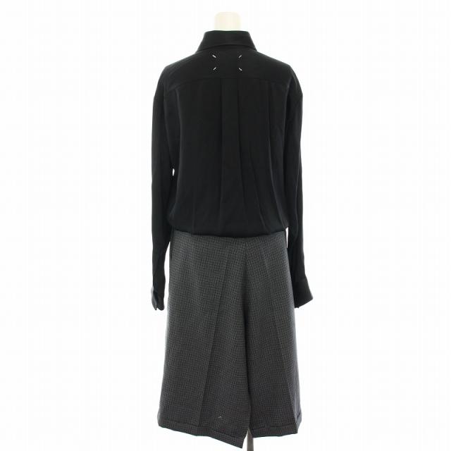 【中古】メゾンマルジェラ1 マルタンマルジェラ シャツドレス 長袖 チェック柄 36 黒 グレー S51CU0201 レディース 中古】メゾンマルジェラ1 マルタンマルジェラ シャツドレス 長袖