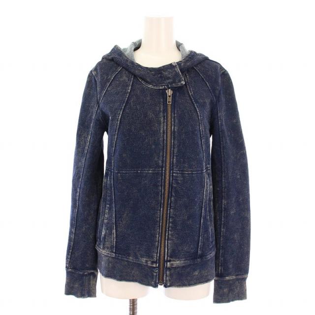 【中古】ヘルムートラング アーカイブウォッシュドフーディースウェット ジップアップパーカー P インディゴ