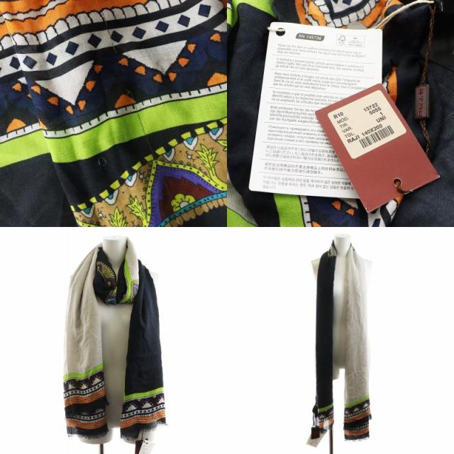 miページ 中古】エトロ ETRO ストール フリンジ ペイズリー柄 モダール カシミヤ