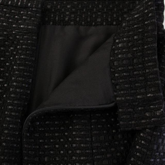 中古】シャネル CHANEL フレアスカート ひざ丈 ツイード シルク ココ  