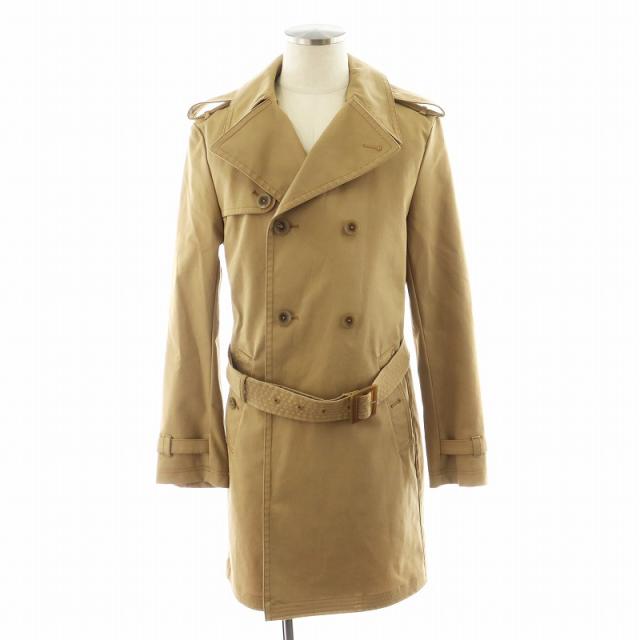 【中古】ボリオリ BOGLIOLI  トレンチコート ロング丈 コットン アウター 44 ベージュ /AN40 メンズ