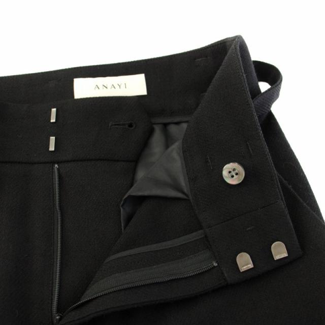 中古】アナイ ANAYI テーパードパンツ スラックス ベルト 38 黒 102327