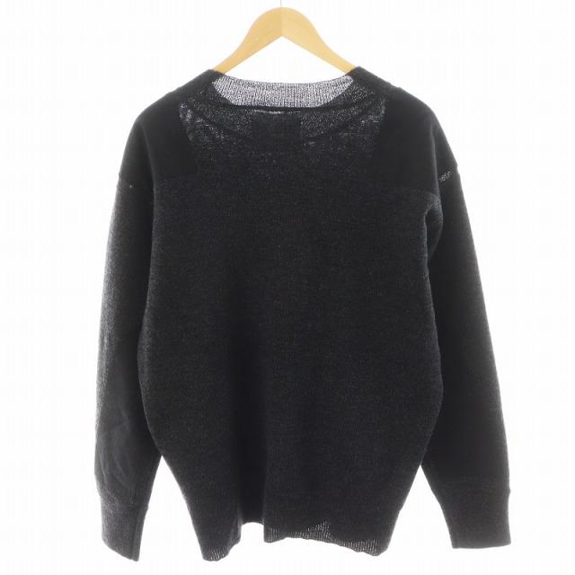 【中古】マーガレットハウエル MHL. 24AW DRY MERINO WOOL CREW KNIT ニット セーター 長袖 ウール L 黒 その他ニット・セーター