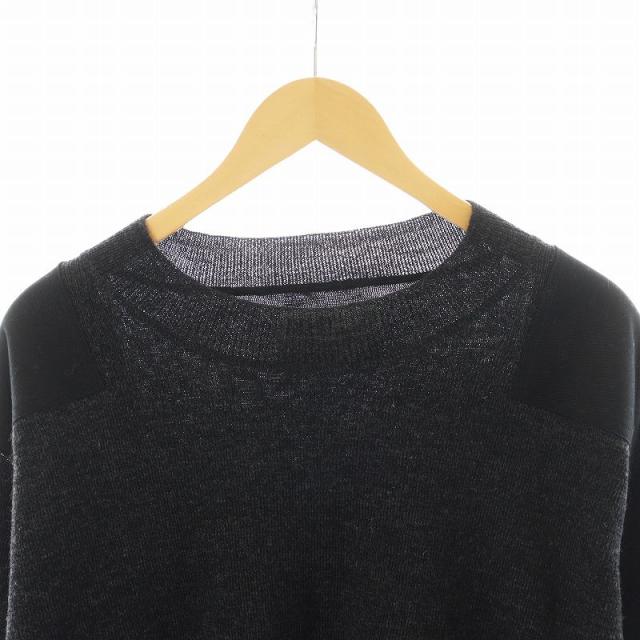 【中古】マーガレットハウエル MHL. 24AW DRY MERINO WOOL CREW KNIT ニット セーター 長袖 ウール L 黒 その他ニット・セーター