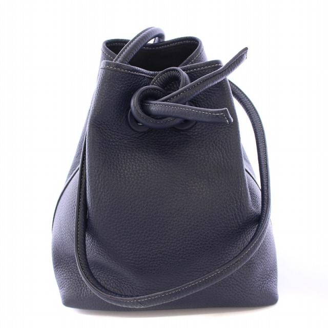 【中古】ヴァジック VASIC BOND MINI ボンドミニ ショルダーバッグ 巾着型 レザー 紺 ネイビー /BB レディース