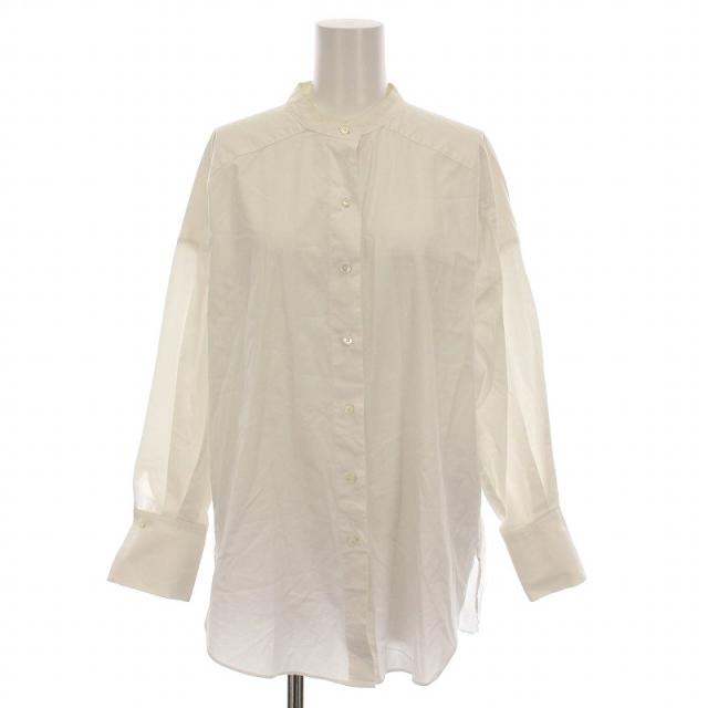 中古】ソージュ SOEJU バンドカラーロングシャツ ブラウス 長袖 白 S
