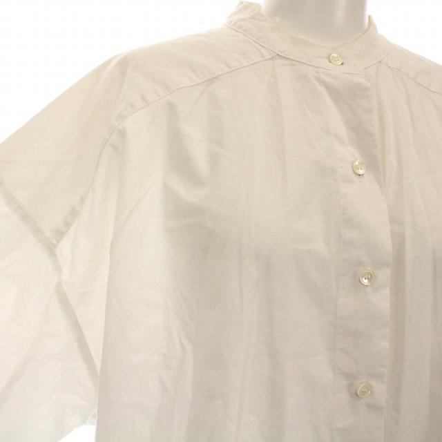 中古】ソージュ SOEJU バンドカラーロングシャツ ブラウス 長袖 白 S