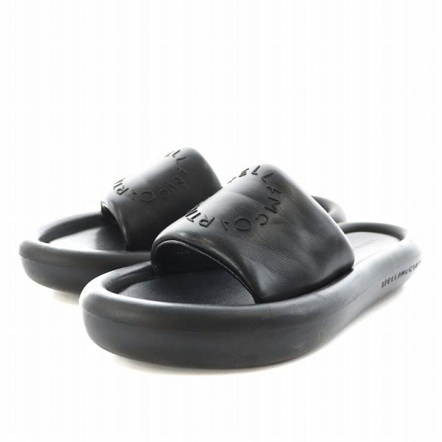 【中古】ステラマッカートニー エア スライド ソフト アルター マット サンダル サークルロゴ 35 黒