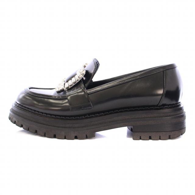 美品✨セルジオロッシ SR PRINCE ローファー ビジュー 厚底 レザー sr Prince - ローファー Black | Sergio Rossi