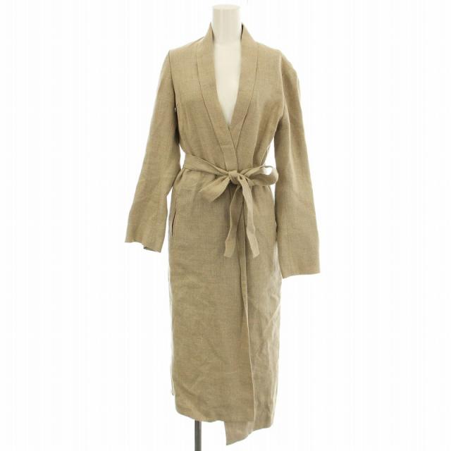 【中古】マディソンブルー MADISONBLUE リネンロングガウンコート MB171-2006 麻 ロングコート 00 ベージュ