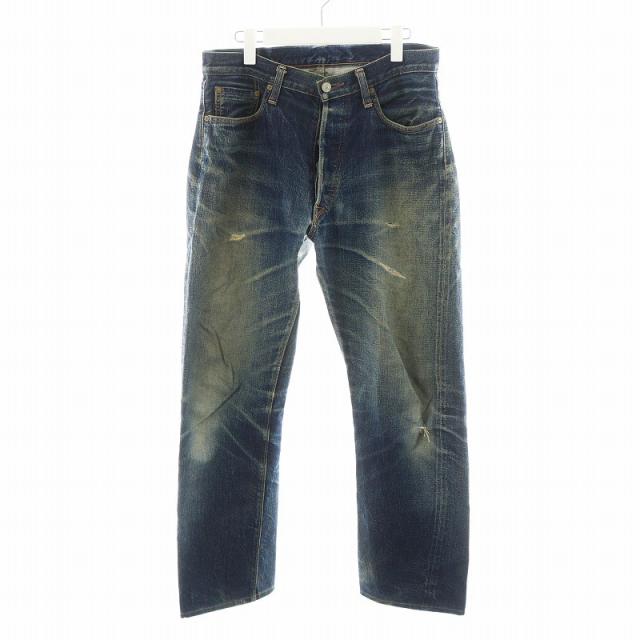 【中古】ドゥニーム DENIME デニムパンツ ジーンズ ジーパン ボタンフライ ダメージ加工 33 インディゴ /AN12 メンズ