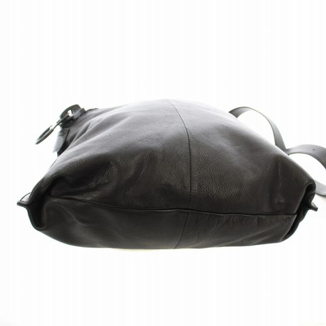 カワカワ ブラック レザー トートバック ビックファスナーバック 中古