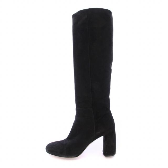 美品】MIUMIU ミュウミュウ エナメル ロングブーツ フラット 【公式通販】