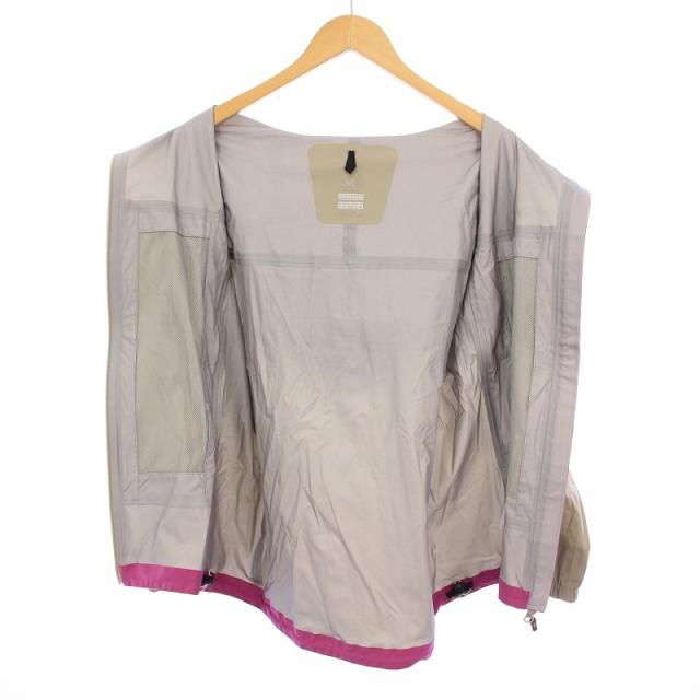 【中古】ミレー LDティフォン50000ストレッチジャケット アウター ジップアップ フード ロゴ プリント L グレージュ 中古】ミレー LDティフォン50000ストレッチジャケット アウター ジップ