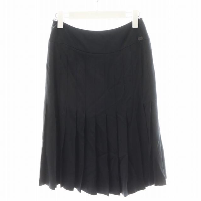 CHANEL プリーツスカート ひざ丈 36 中古】シャネル CHANEL 05C プリーツスカート ひざ丈 シルク 絹
