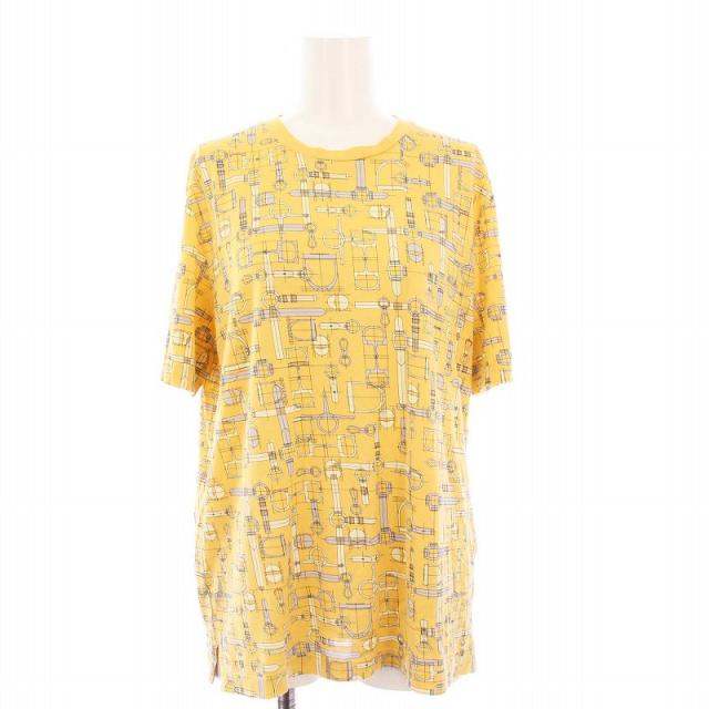 エルメス HERMES 20SS Labyrinthe Equestre 馬具柄 Tシャツ カットソー 半袖 XS 黄色 /KH レディース 中古】エルメス HERMES 20SS Labyrinthe Equestre 馬具柄 T