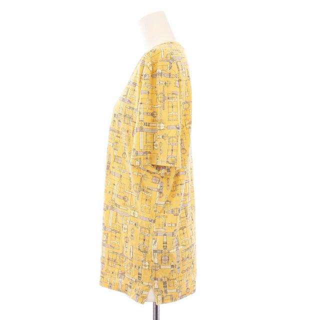 エルメス HERMES 20SS Labyrinthe Equestre 馬具柄 Tシャツ カットソー 半袖 XS 黄色 /KH レディース 中古】エルメス HERMES 20SS Labyrinthe Equestre 馬具柄 T