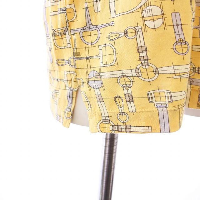 エルメス HERMES 20SS Labyrinthe Equestre 馬具柄 Tシャツ カットソー 半袖 XS 黄色 /KH レディース 中古】エルメス HERMES 20SS Labyrinthe Equestre 馬具柄 T