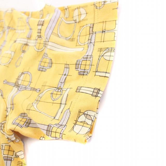 エルメス HERMES 20SS Labyrinthe Equestre 馬具柄 Tシャツ カットソー 半袖 XS 黄色 /KH レディース 中古】エルメス HERMES 20SS Labyrinthe Equestre 馬具柄 T