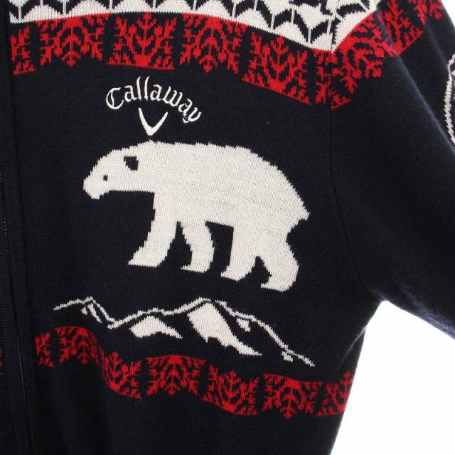 中古】キャロウェイ CALLAWAY ニットブルゾン ジャケット ショール
