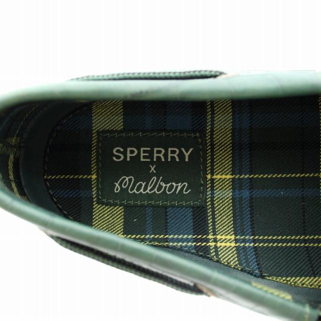 【中古】スペリー マルボン 3-Eye Bone Croc Leather Boat Shoes ローファー USA12 30.0cm 緑 STS25221 メンズ