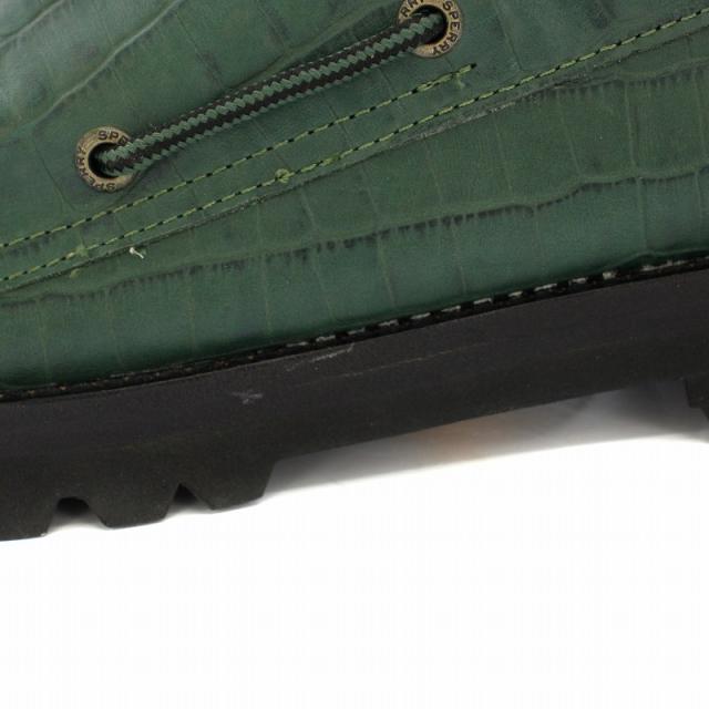 【中古】スペリー マルボン 3-Eye Bone Croc Leather Boat Shoes ローファー USA12 30.0cm 緑 STS25221 メンズ