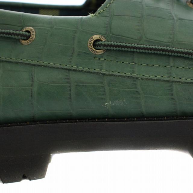 【中古】スペリー マルボン 3-Eye Bone Croc Leather Boat Shoes ローファー USA12 30.0cm 緑 STS25221 メンズ