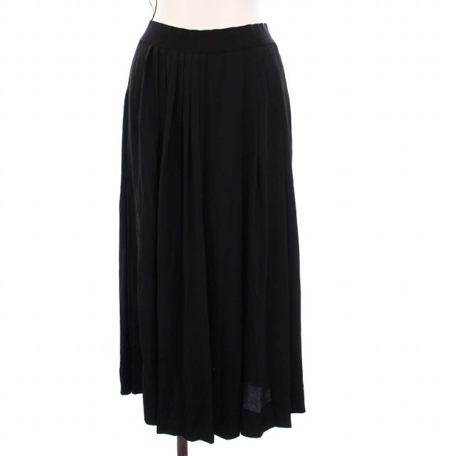 【中古】ヌメロヴェントゥーノ N°21 プリーツスカート ロング イージー シルク混 38 ブラック 221-C111-5111
