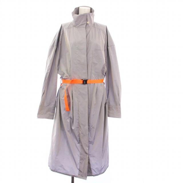 【中古】カラー kolor ステンカラーコート アウター ロング スタンドカラー 2 グレー /KH レディース