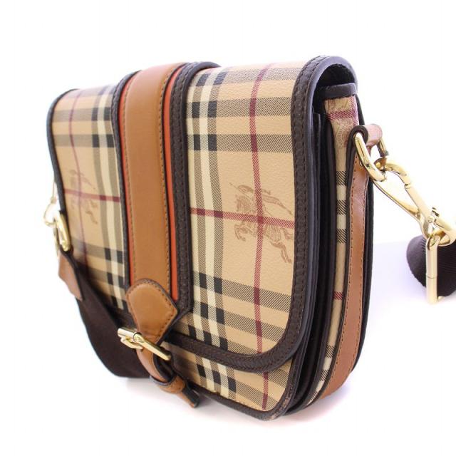 【中古】 BURBERRY ショルダーバッグ　ノヴァチェック　ブラウン系 BURBERRY ショルダーバッグ ノバチェック ブラウン キャンバス