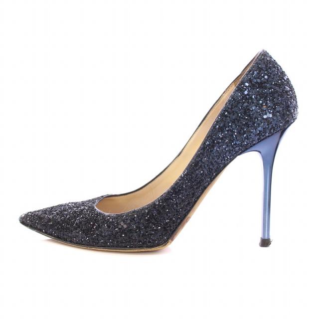 JIMMY CHOO ネイビー スエード ハイヒール 37 JIMMY CHOO ネイビー ハイヒール 37