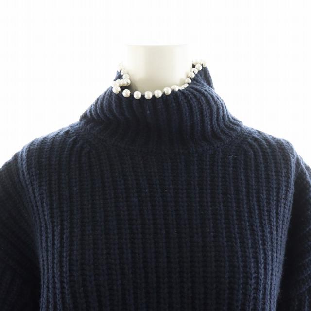 セブンテンバイミホカワヒト パールネック タートル ニット S SEVEN TEN by MIHO KAWAHITO]【VERY別注色】ネックパール