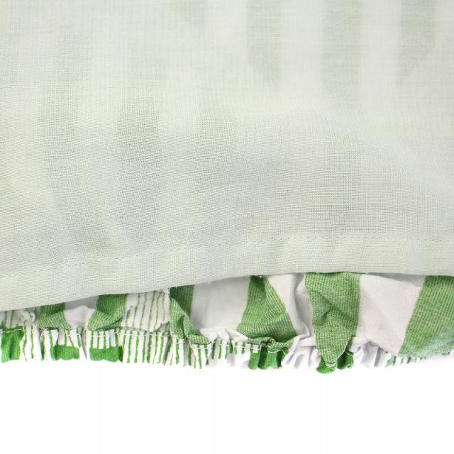 ミナペルホネン　コットン　リネン　フレアスカート グリーン　サイズ36 ミナペルホネン コットン リネン フレアスカート グリーン