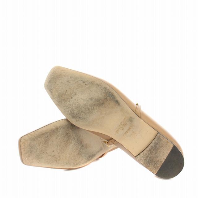 【中古】ジミーチュウ ダイヤモンドティルダフラット パンプス スクエアトゥ 36 23.0cm ベージュ レディース