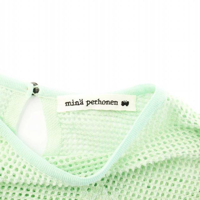 【中古】ミナペルホネン mina perhonen tulip ニット カットソー 長袖 総柄 リネン 38 ミントグリーン acs8901 中古】ミナペルホネン mina perhonen tulip ニット カットソー 長袖 総