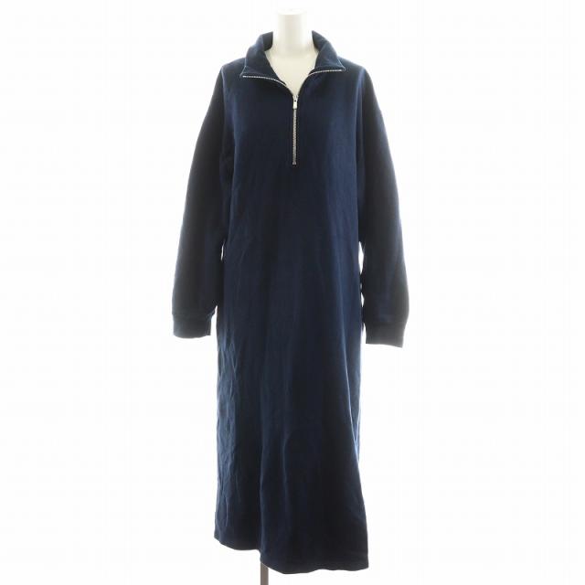 【中古】ドゥーズィエムクラス エブリデイアイライク 24AW ハーフジップスウェットドレス ワンピース 36 紺
