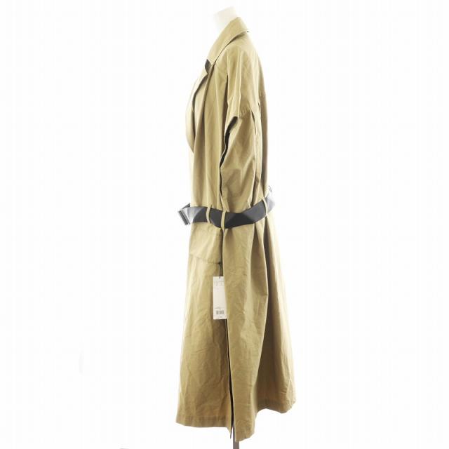 【中古】未使用品 アドーア ADORE 22SS コットンナイロンリーフエンブロイダリージレ ロング丈 38 ベージュ_1
