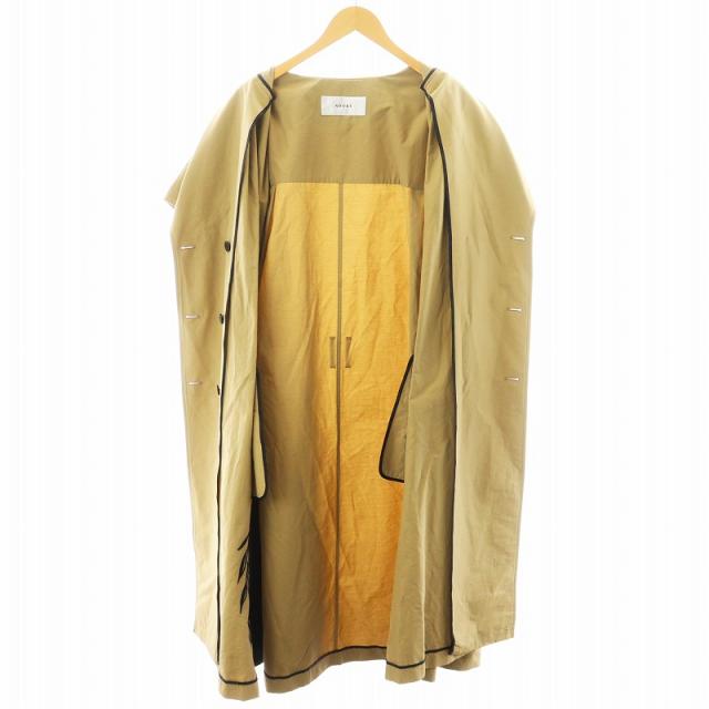 【中古】未使用品 アドーア ADORE 22SS コットンナイロンリーフエンブロイダリージレ ロング丈 38 ベージュ_4